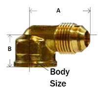 90 Degree Female 45deg Flare Diagram